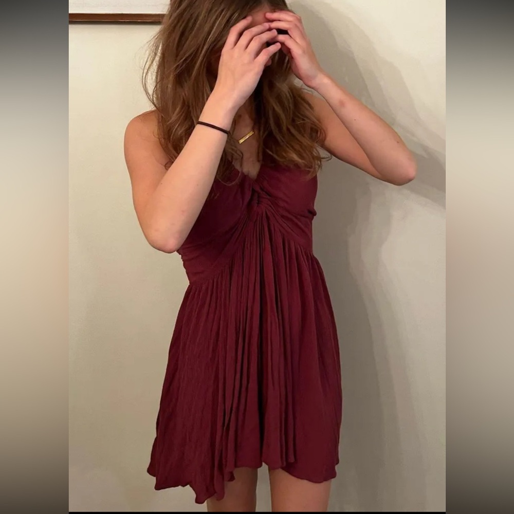 Free People Deep Red Mini Dress
